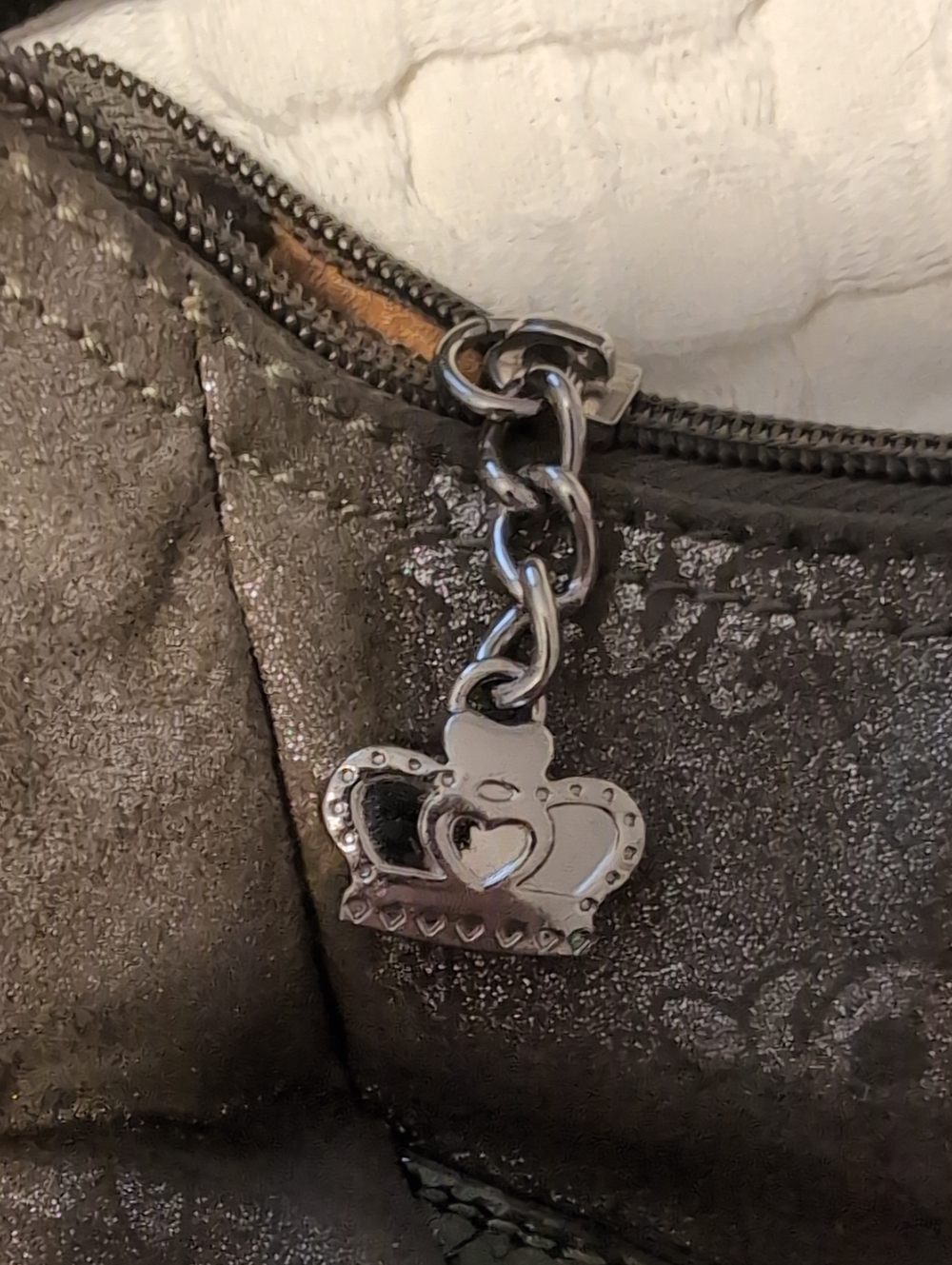 Vintage Y2K Kathy Van Zeeland Metallic Slouchy Hobo Bag - Studded McBling - Picture 5 of 6